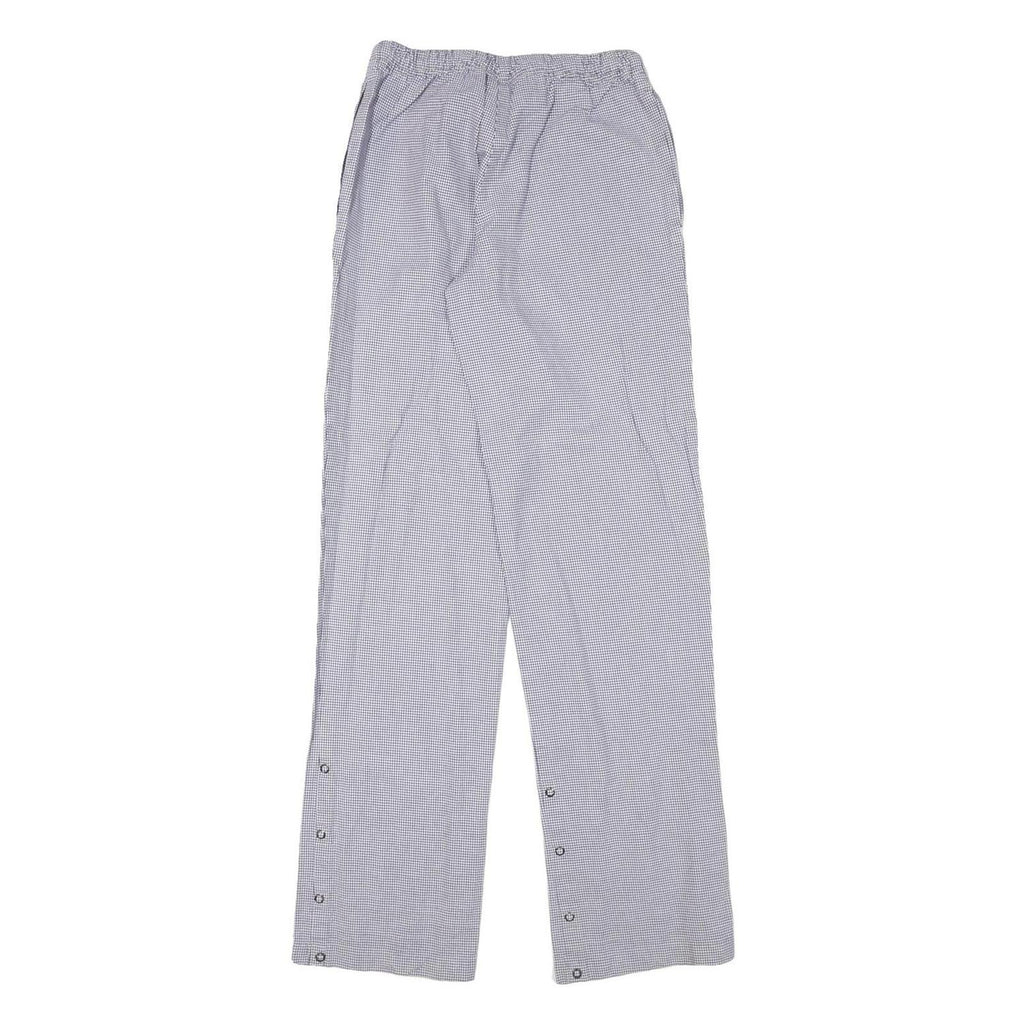 BRAGARD Womens Cotton Blend Regular Trousers W24 L33 Grey & White Check Pattern