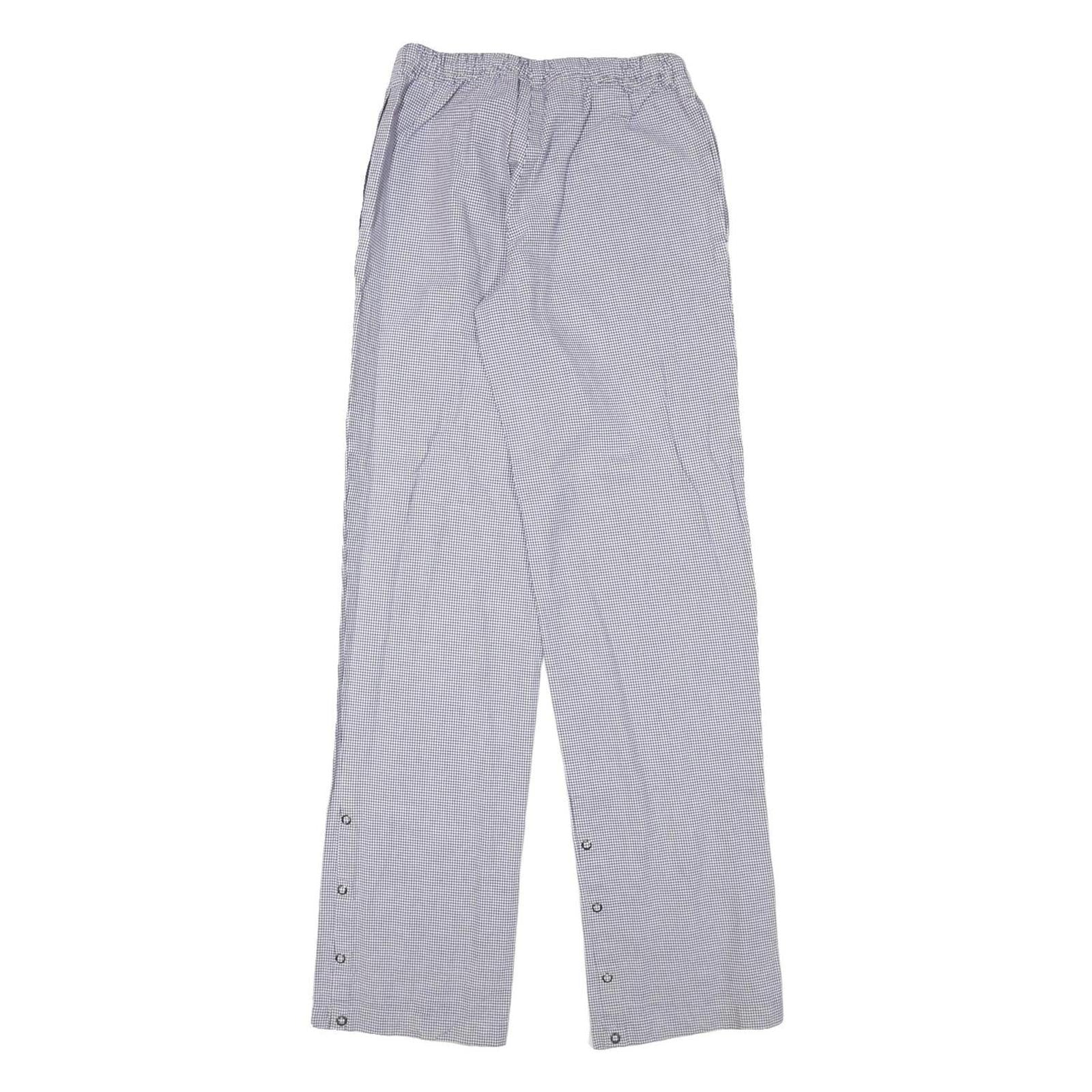 BRAGARD Womens Cotton Blend Regular Trousers W24 L33 Grey & White Check Pattern