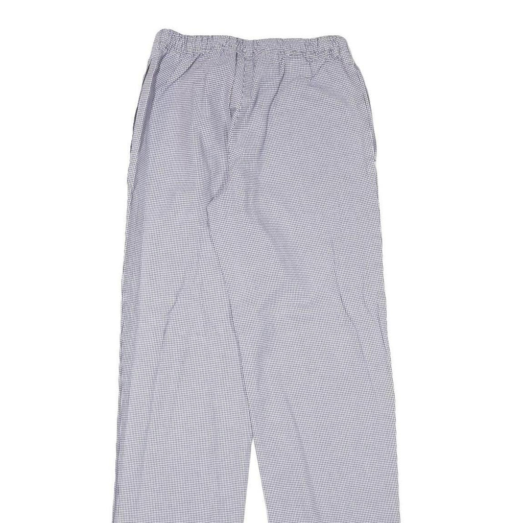 BRAGARD Womens Cotton Blend Regular Trousers W24 L33 Grey & White Check Pattern