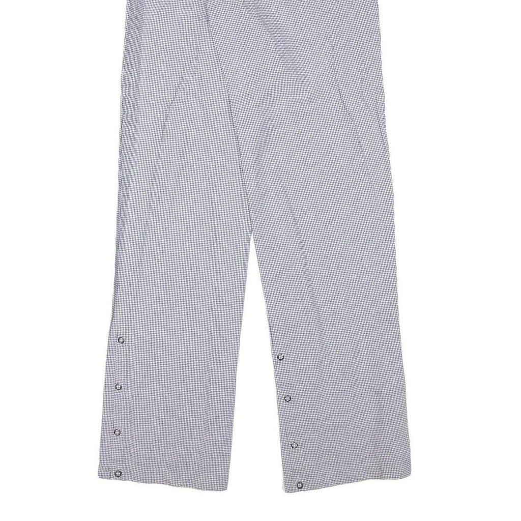 BRAGARD Womens Cotton Blend Regular Trousers W24 L33 Grey & White Check Pattern