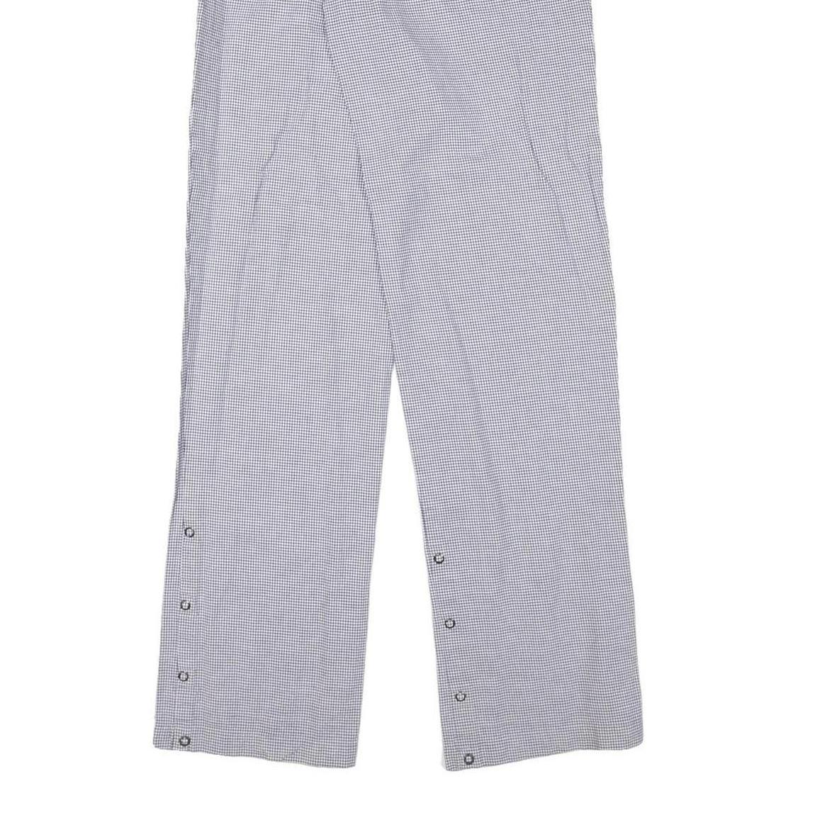 BRAGARD Womens Cotton Blend Regular Trousers W24 L33 Grey & White Check Pattern