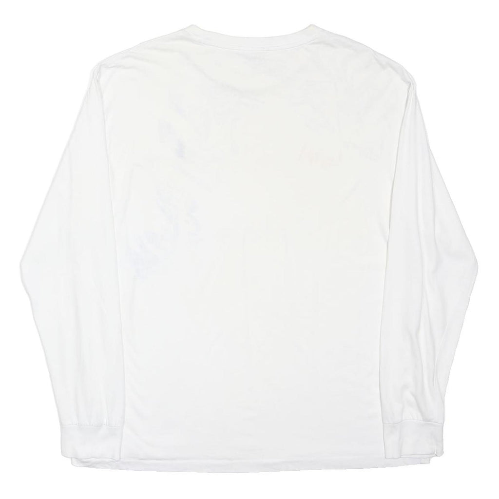 POLO RALPH LAUREN Mens White Crew Neck Long Sleeve L Cotton Blend T-Shirt