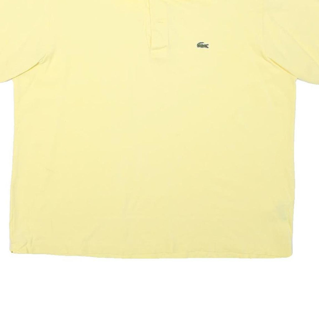 LACOSTE Mens Yellow Cotton Blend Short Sleeve Plain Polo Shirt 2XL Casual