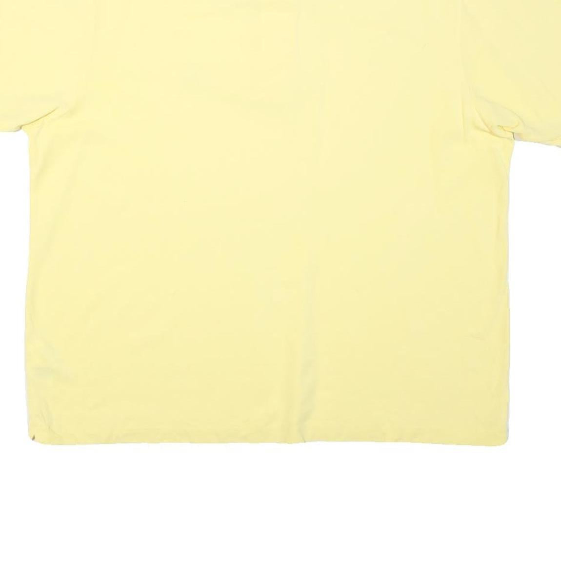 LACOSTE Mens Yellow Cotton Blend Short Sleeve Plain Polo Shirt 2XL Casual