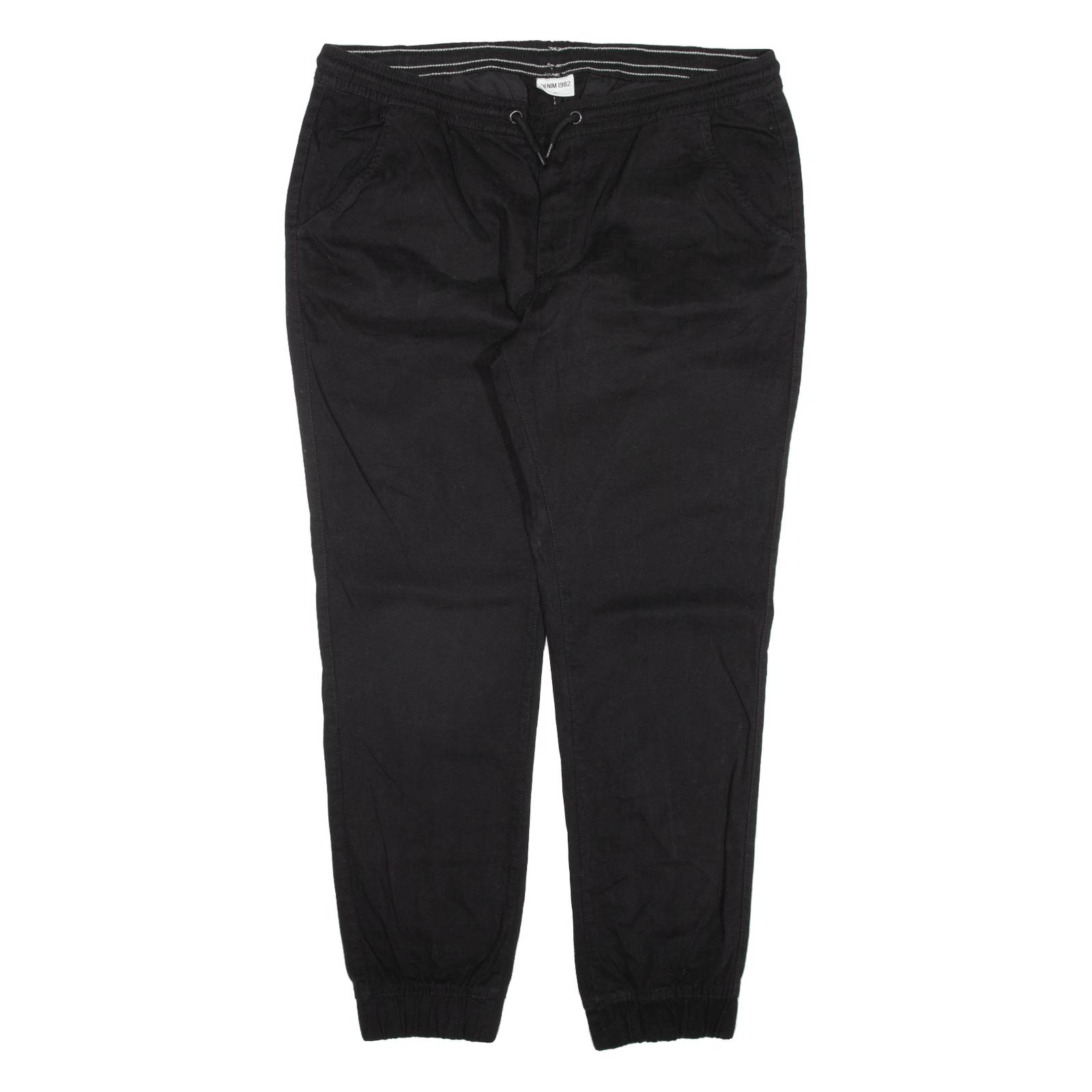 DENIM 1982 Mens Trousers Black Regular Tapered W37 L29