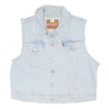 LEVI'S Womens Blue Denim Sleeveless Button XL Cotton Blend Vest Jacket Casual