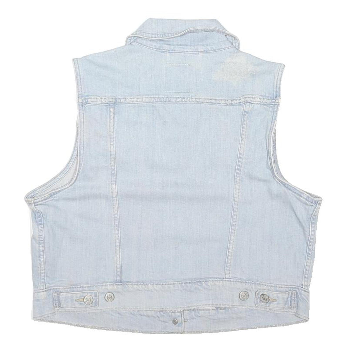 LEVI'S Womens Blue Denim Sleeveless Button XL Cotton Blend Vest Jacket Casual