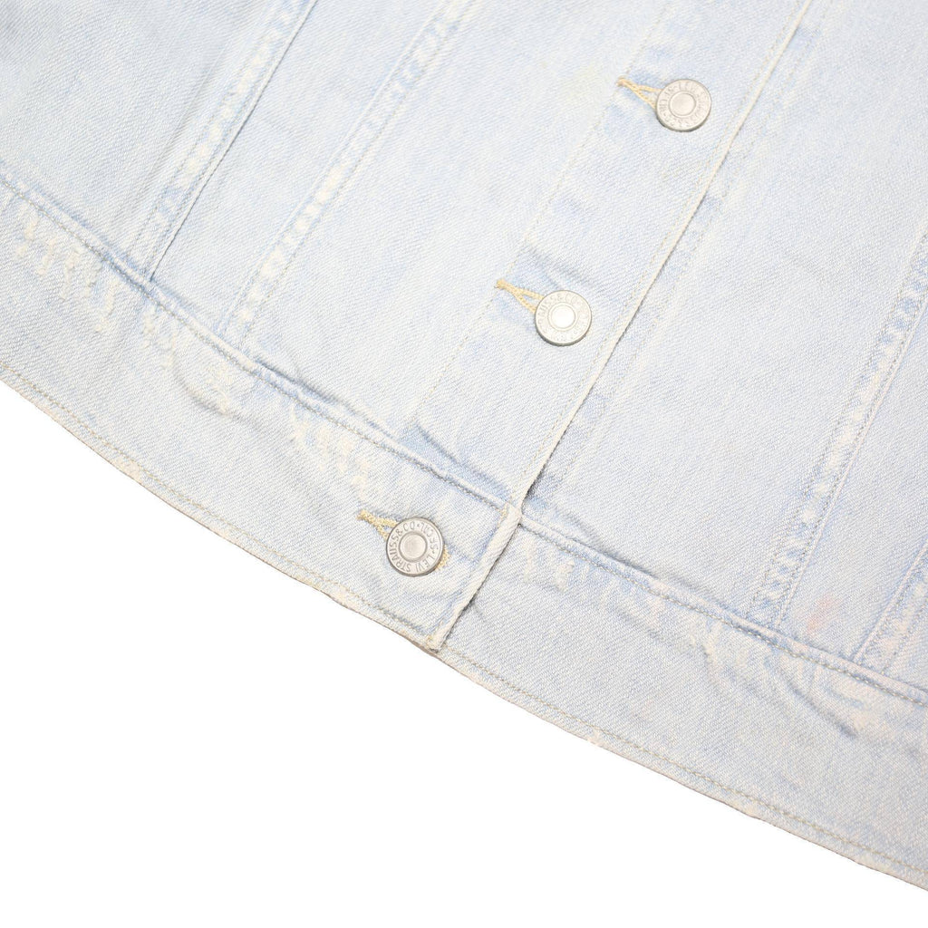 LEVI'S Womens Blue Denim Sleeveless Button XL Cotton Blend Vest Jacket Casual