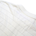 CHAPS Mens White Polo Shirt L Cotton Short Sleeve Striped Basic Pocket