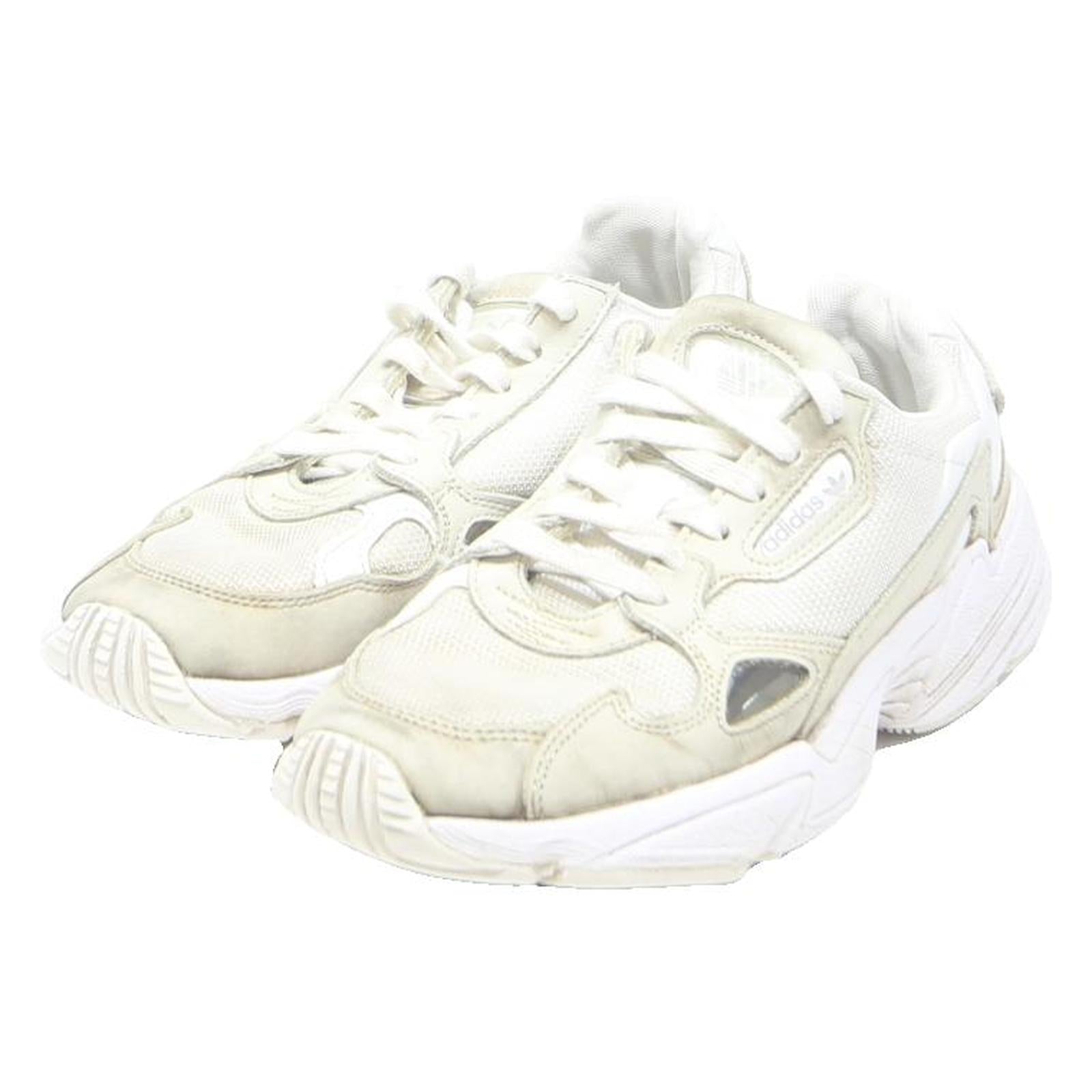 ADIDAS Falcon Womens White & Grey Synthetic Trainers UK 6 Chunky Sneakers