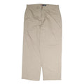 CHAPS Mens Regular Beige Cotton Trousers W26 L30 Classic Straight Zip Closure