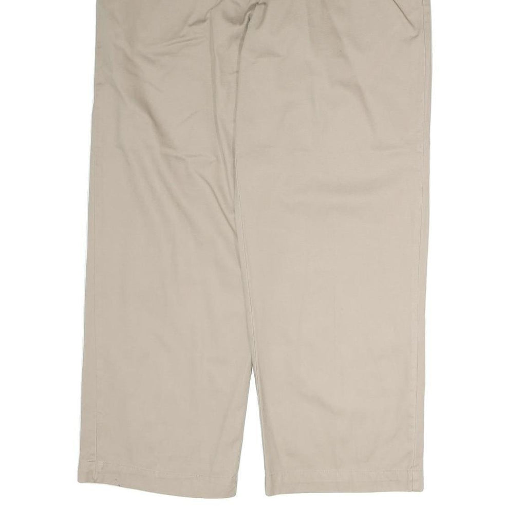 CHAPS Mens Regular Beige Cotton Trousers W26 L30 Classic Straight Zip Closure