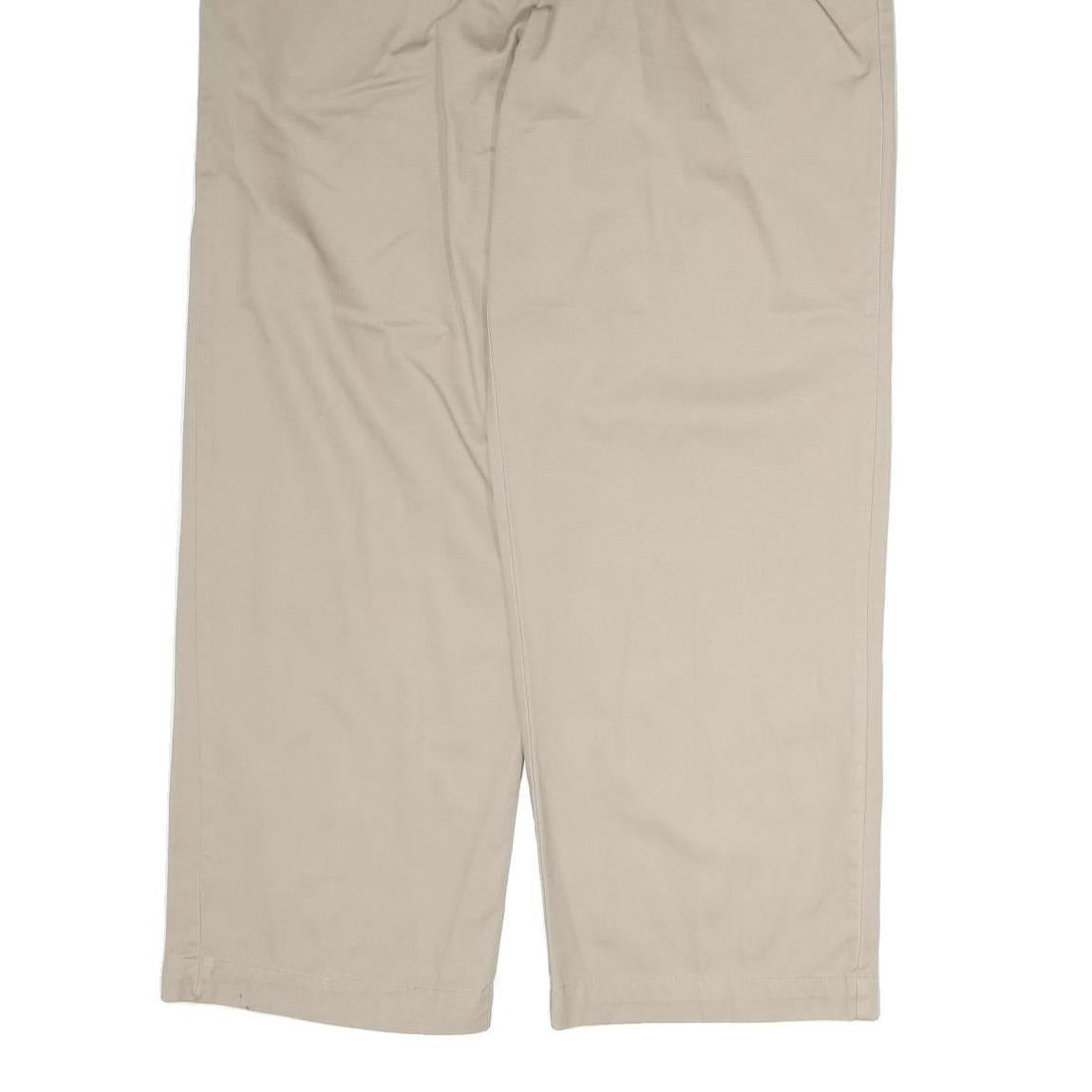 CHAPS Mens Regular Beige Cotton Trousers W26 L30 Classic Straight Zip Closure