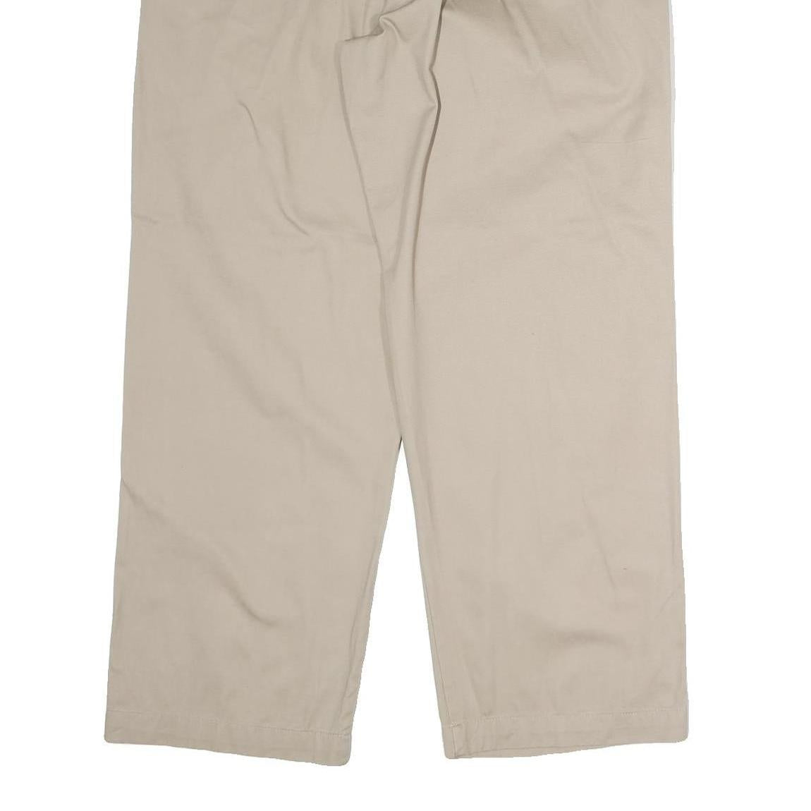 CHAPS Mens Regular Beige Cotton Trousers W26 L30 Classic Straight Zip Closure