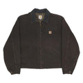 CARHARTT Mens Brown & Black Workwear Jacket 2XL Cotton Durable Zip Fastening