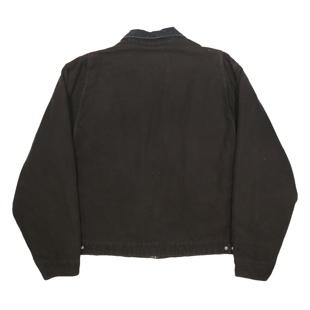 CARHARTT Mens Brown & Black Workwear Jacket 2XL Cotton Durable Zip Fastening