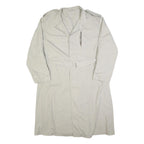 Womens Beige Button Cotton Blend Classic Jacket XL Plain Long Sleeve Button