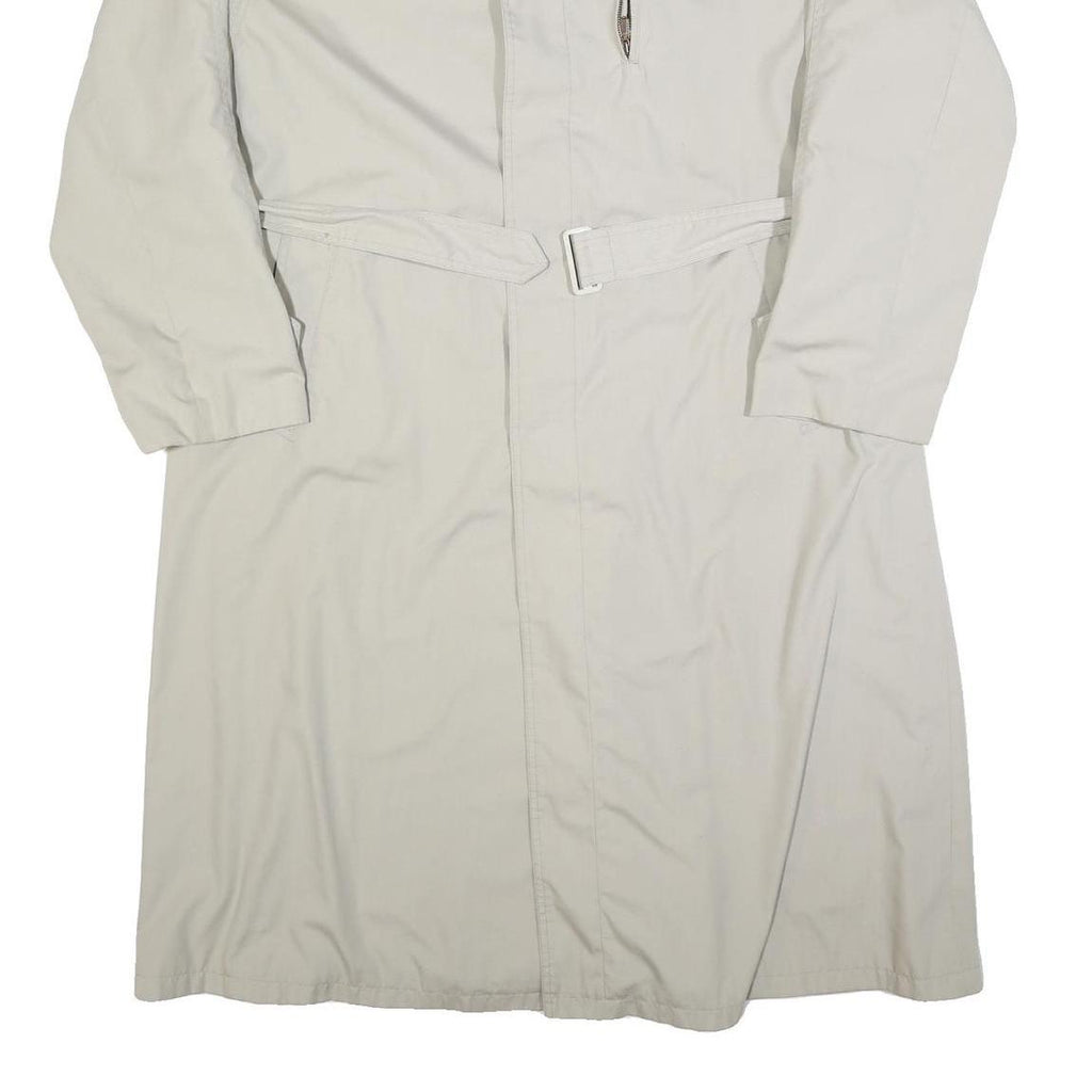 Womens Beige Button Cotton Blend Classic Jacket XL Plain Long Sleeve Button