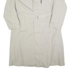 Womens Beige Button Cotton Blend Classic Jacket XL Plain Long Sleeve Button