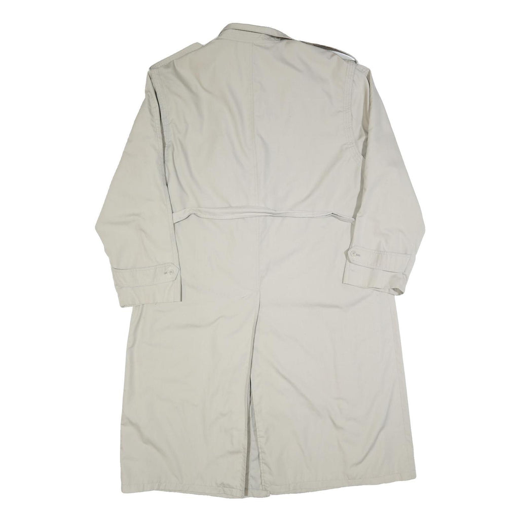 Womens Beige Button Cotton Blend Classic Jacket XL Plain Long Sleeve Button