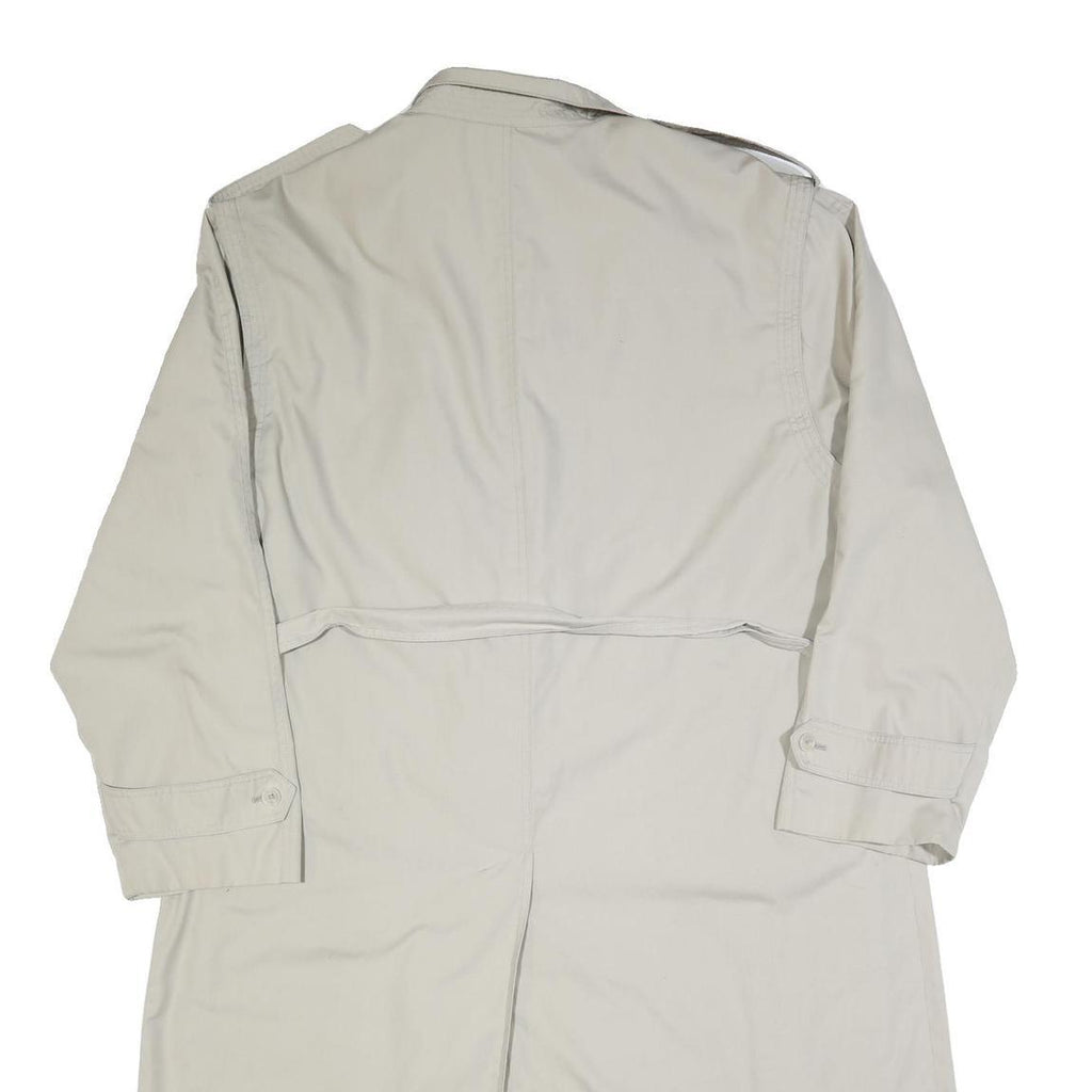 Womens Beige Button Cotton Blend Classic Jacket XL Plain Long Sleeve Button