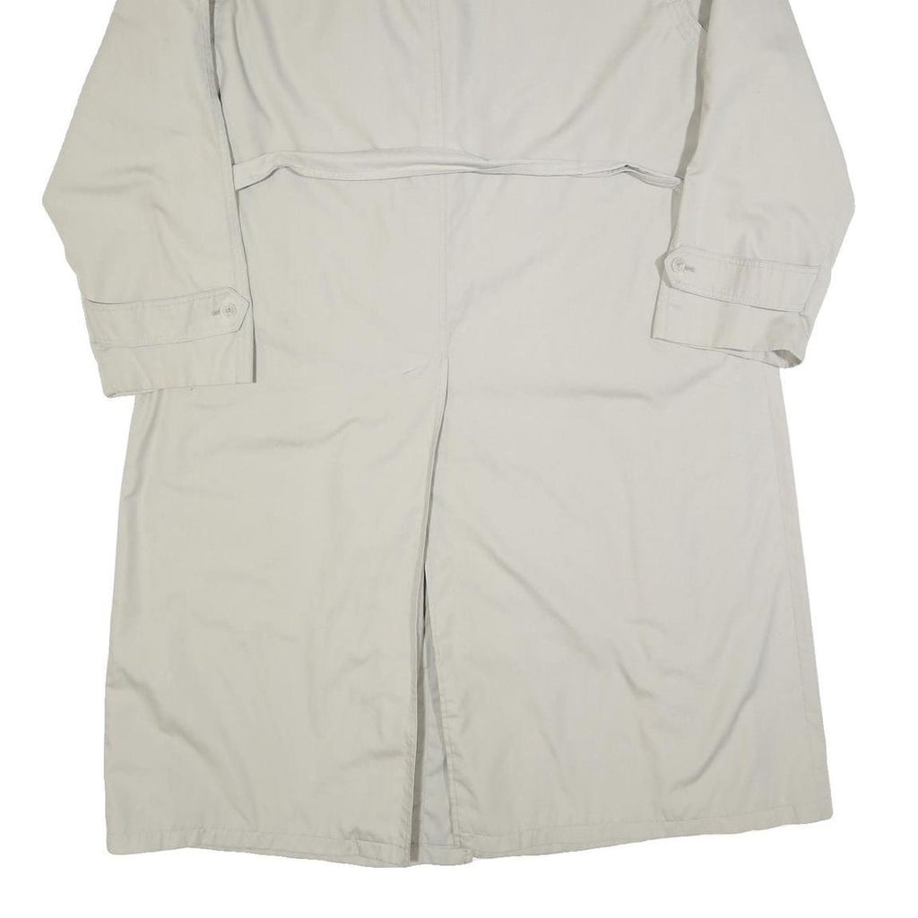 Womens Beige Button Cotton Blend Classic Jacket XL Plain Long Sleeve Button