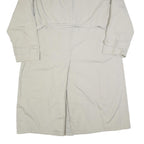 Womens Beige Button Cotton Blend Classic Jacket XL Plain Long Sleeve Button