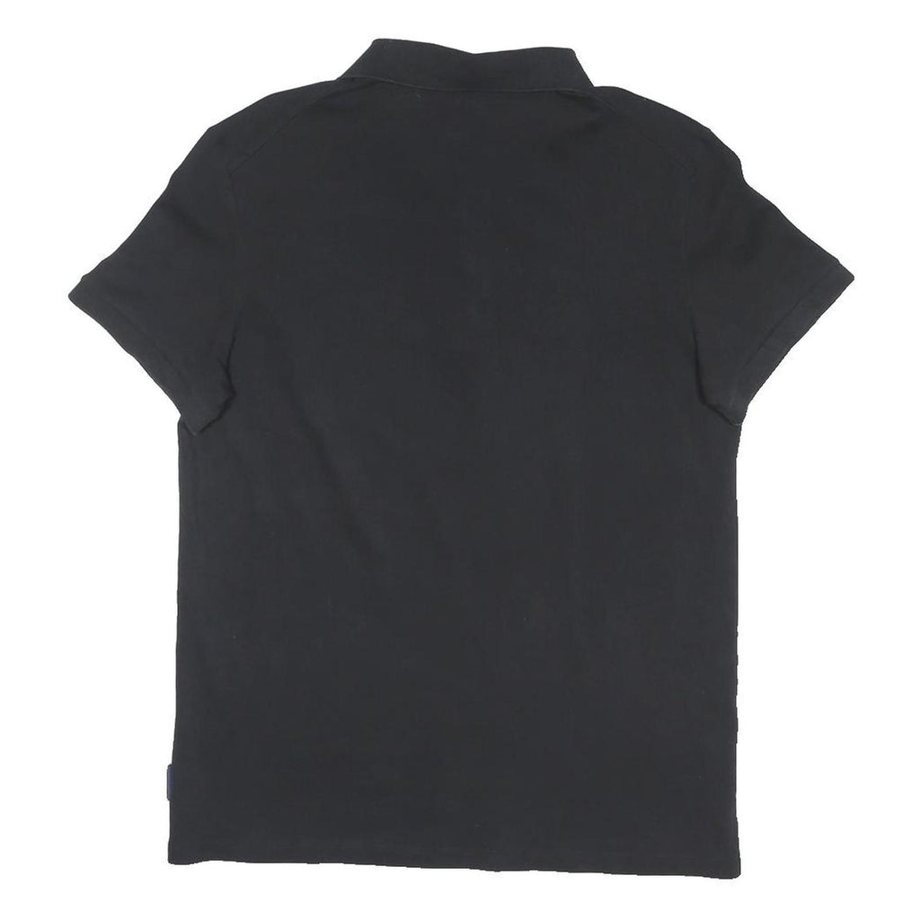 ARMANI EXCHANGE Mens Black Short Sleeve Plain Polo Shirt L Cotton Blend Casual