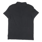 ARMANI EXCHANGE Mens Black Short Sleeve Plain Polo Shirt L Cotton Blend Casual