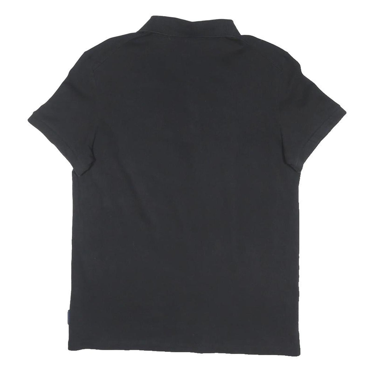 ARMANI EXCHANGE Mens Black Short Sleeve Plain Polo Shirt L Cotton Blend Casual
