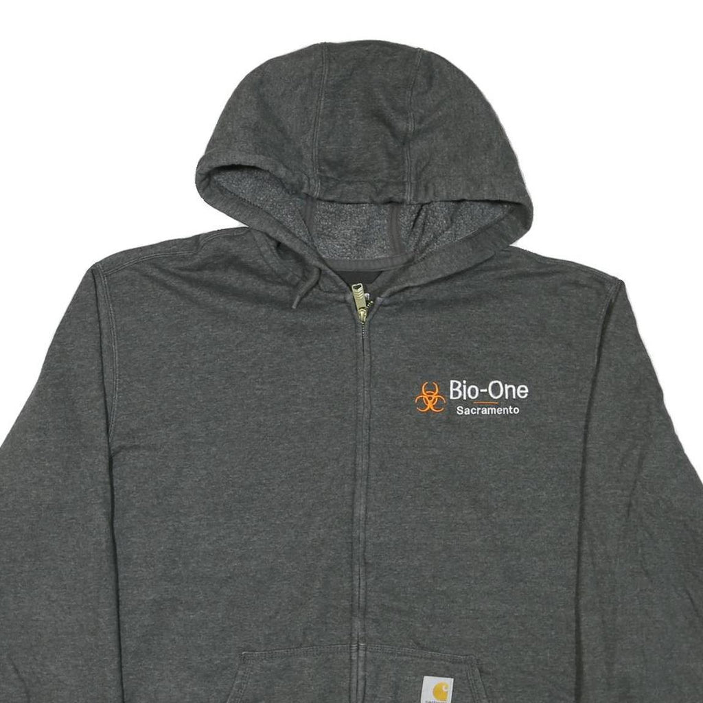 CARHARTT Mens Grey Bio-One Sacramento Full Zip Hoodie L Cotton Blend Casual