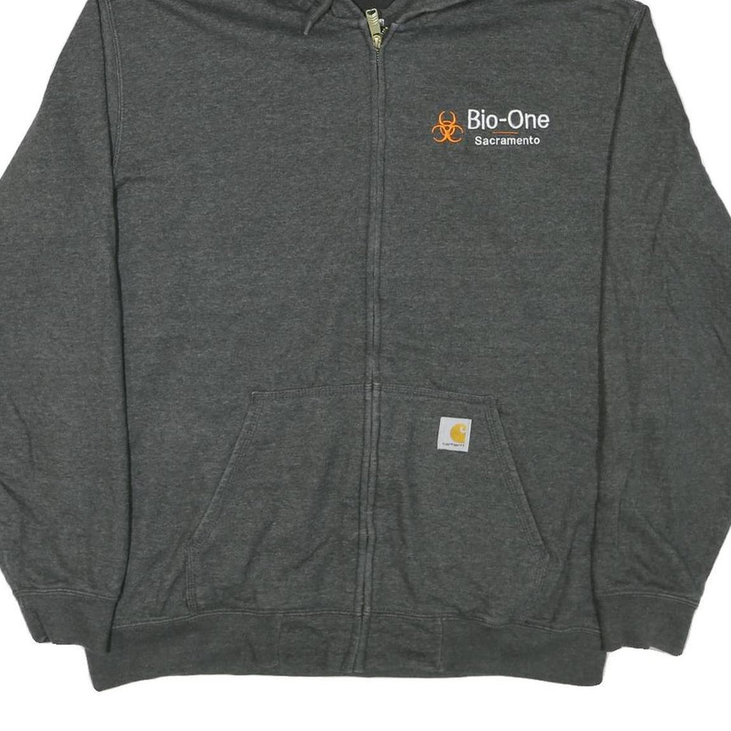 CARHARTT Mens Grey Bio-One Sacramento Full Zip Hoodie L Cotton Blend Casual