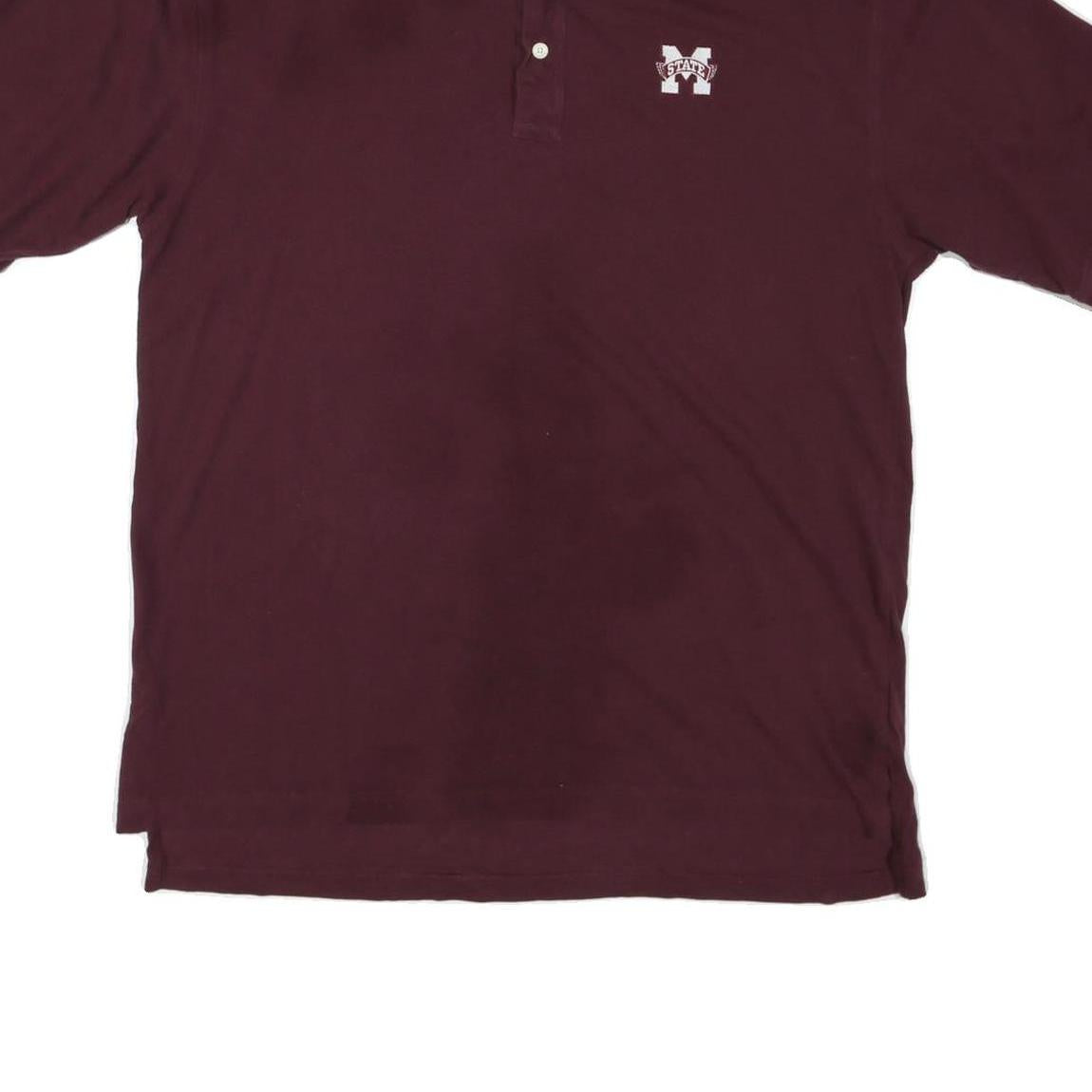 TOMMY HILFIGER Mens Maroon 2XL Polo Shirt Cotton Blend Short Sleeve Plain