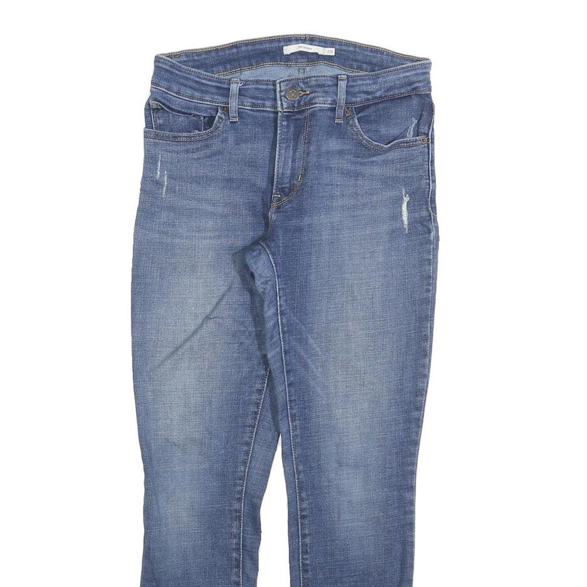 LEVI'S 711 Womens Jeans Blue Slim Skinny Denim Medium W28 L28 Zip