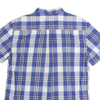 TOMMY HILFIGER Mens Blue & White Check Shirt XL Button Short Sleeve Cotton Blend