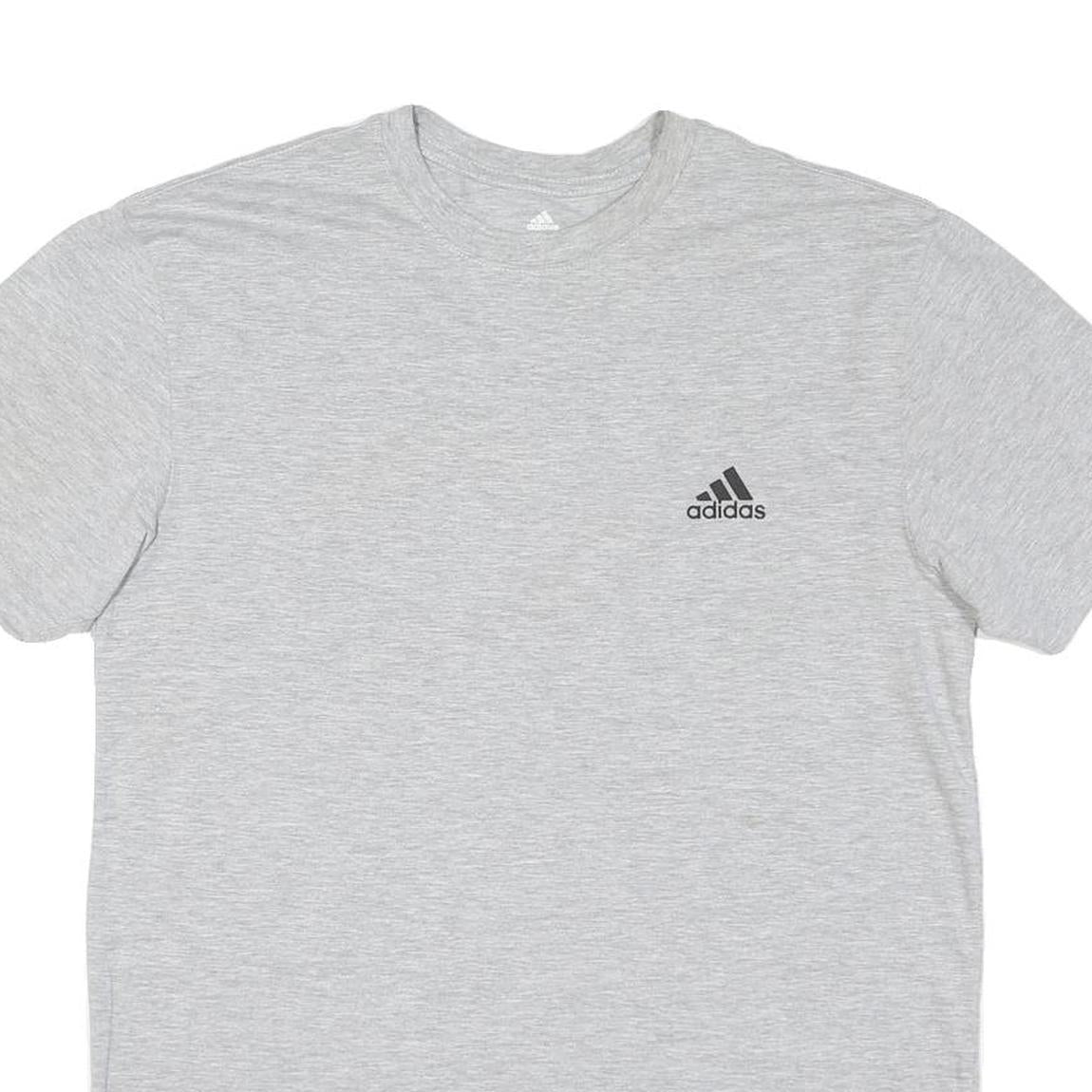ADIDAS Mens Grey Athletic T-Shirt M Short Sleeve Crew Neck Cotton Blend