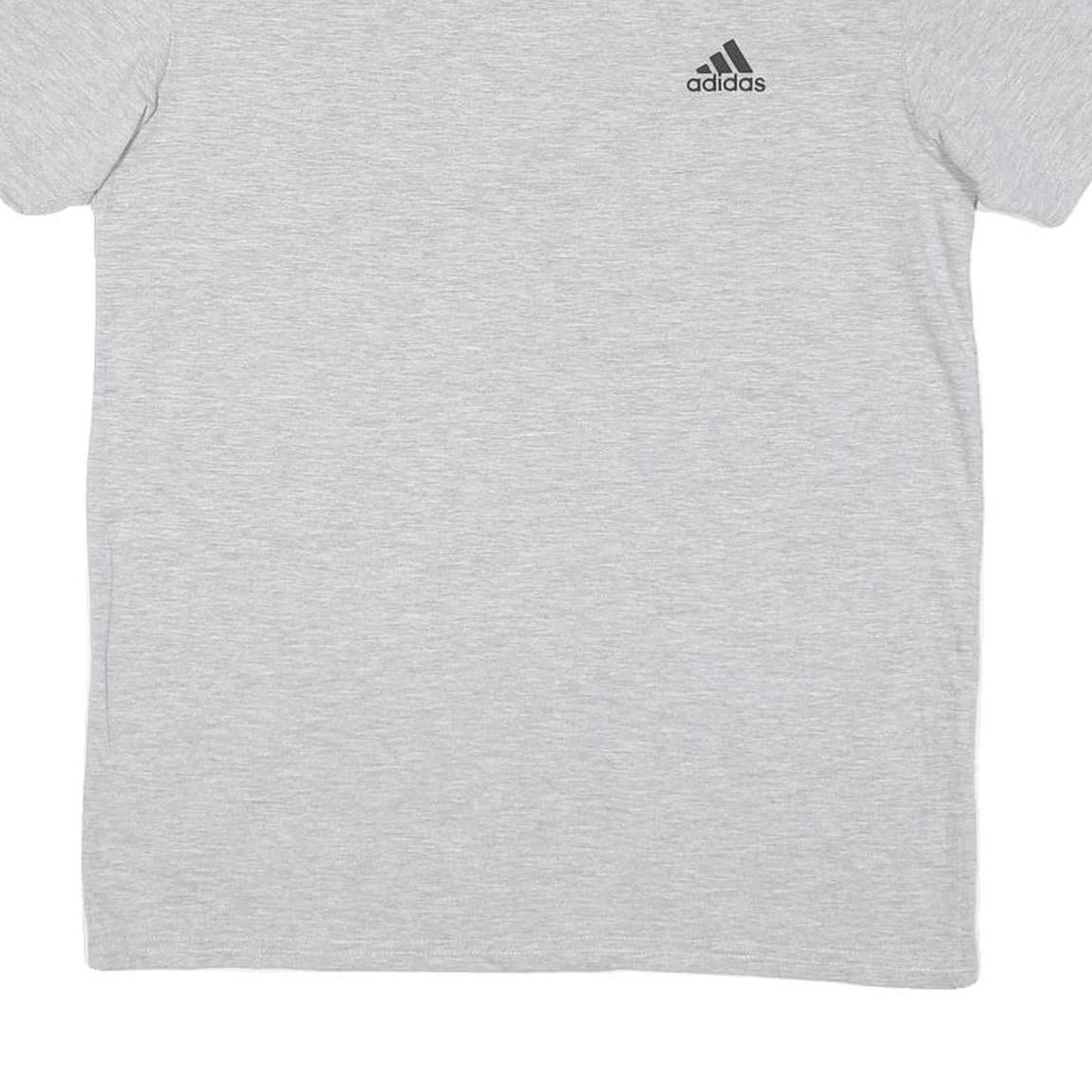 ADIDAS Mens Grey Athletic T-Shirt M Short Sleeve Crew Neck Cotton Blend