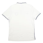 NIKE Mens White & Navy Paris Saint-Germain Short Sleeve Polo Shirt L Cotton