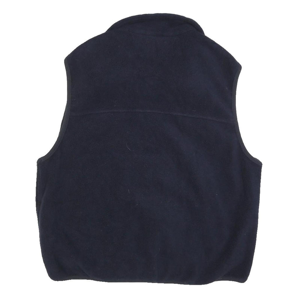 TOMMY HILFIGER Mens Navy Green Logo Zip Jacket L Polyester Fleece Casual