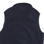 TOMMY HILFIGER Mens Navy Green Logo Zip Jacket L Polyester Fleece Casual