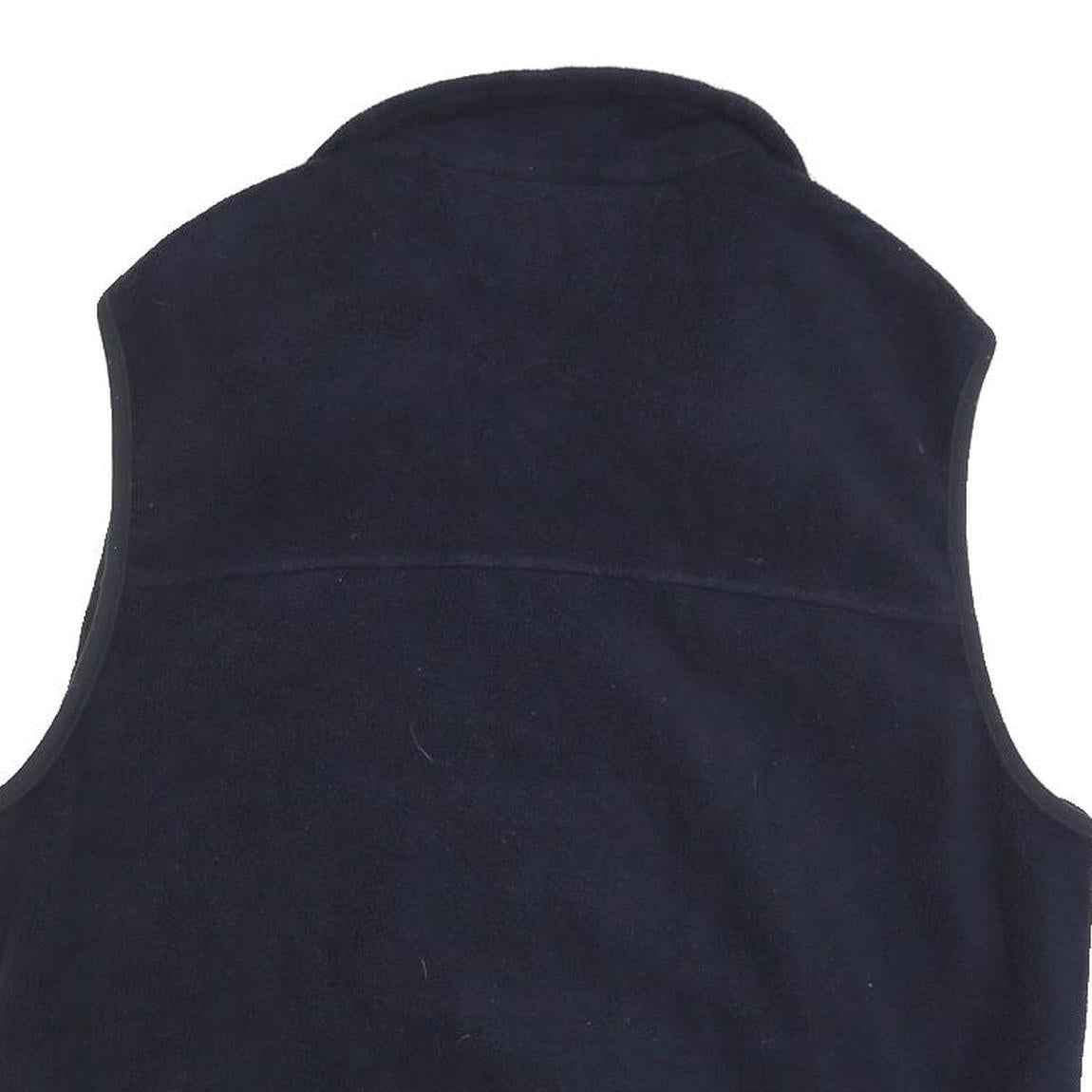 TOMMY HILFIGER Mens Navy Green Logo Zip Jacket L Polyester Fleece Casual