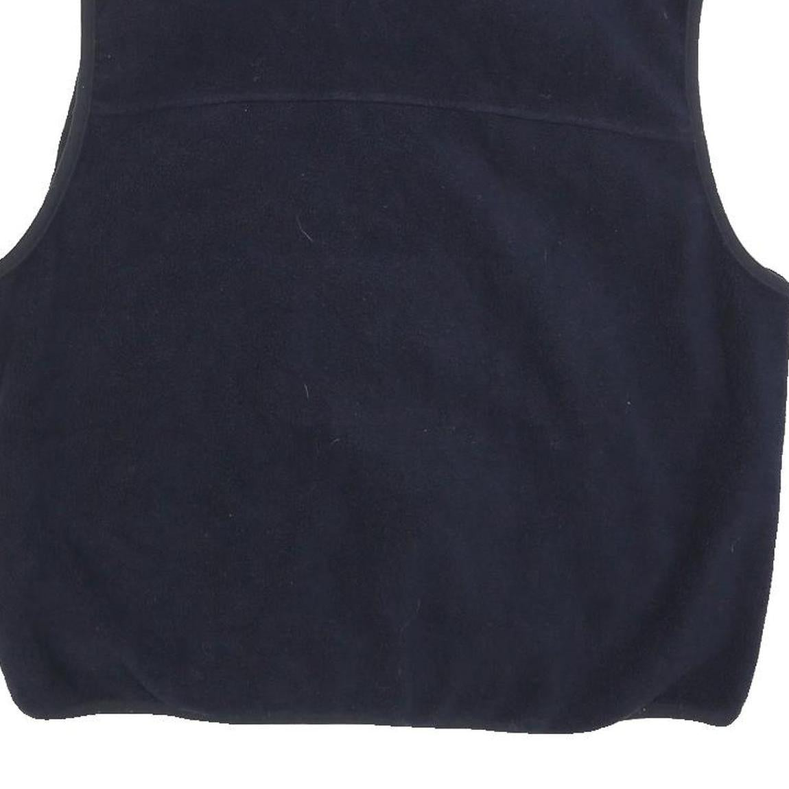 TOMMY HILFIGER Mens Navy Green Logo Zip Jacket L Polyester Fleece Casual