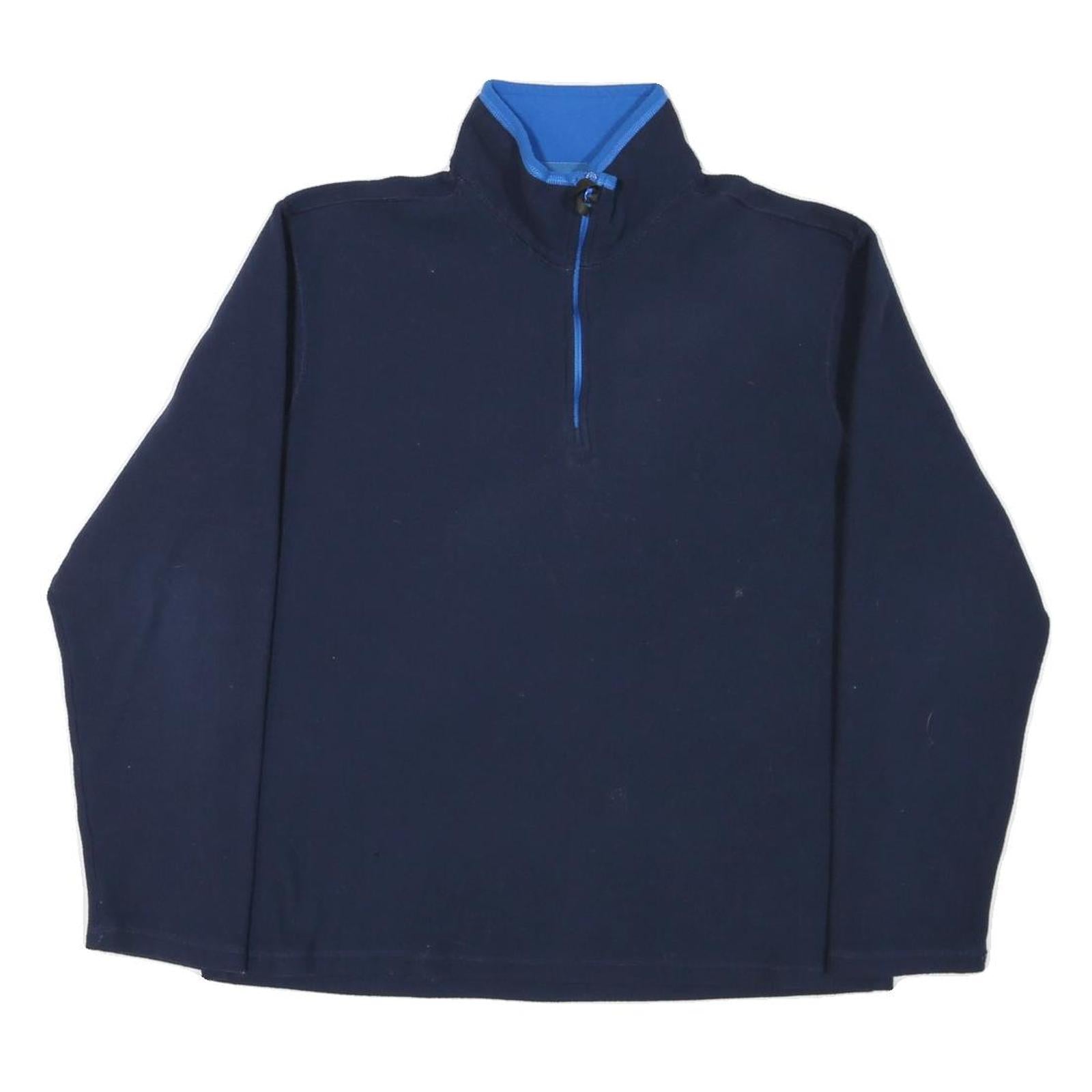 FILA Womens Blue Pullover Plain Quarter Zip Basic Knit Jumper M Polyester