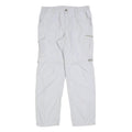 COLUMBIA Mens Polyester Blend White Relaxed Cargo Trousers W34 L30 Outdoor Zip