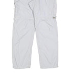 COLUMBIA Mens Polyester Blend White Relaxed Cargo Trousers W34 L30 Outdoor Zip