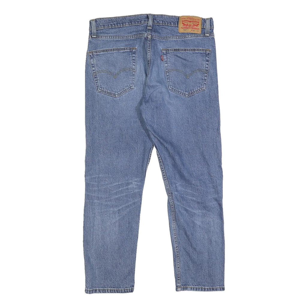 LEVI'S 502 Mens Slim Jeans Blue Denim W34 L27 Distressed Cotton Blend