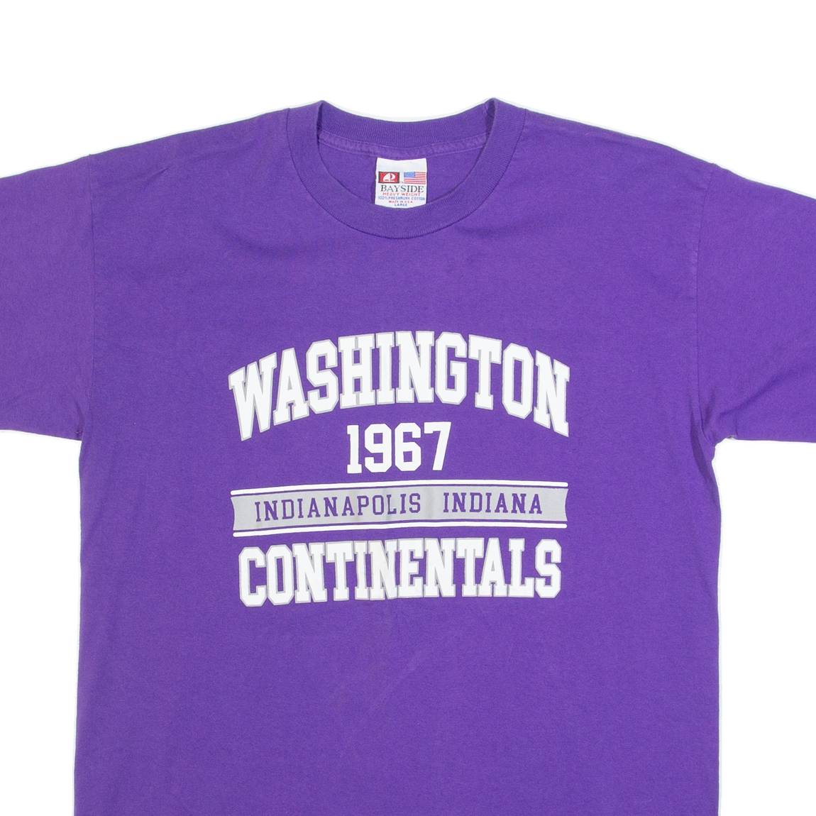 BAYSIDE Washington Continentails Brundage Mens T-Shirt Purple USA L