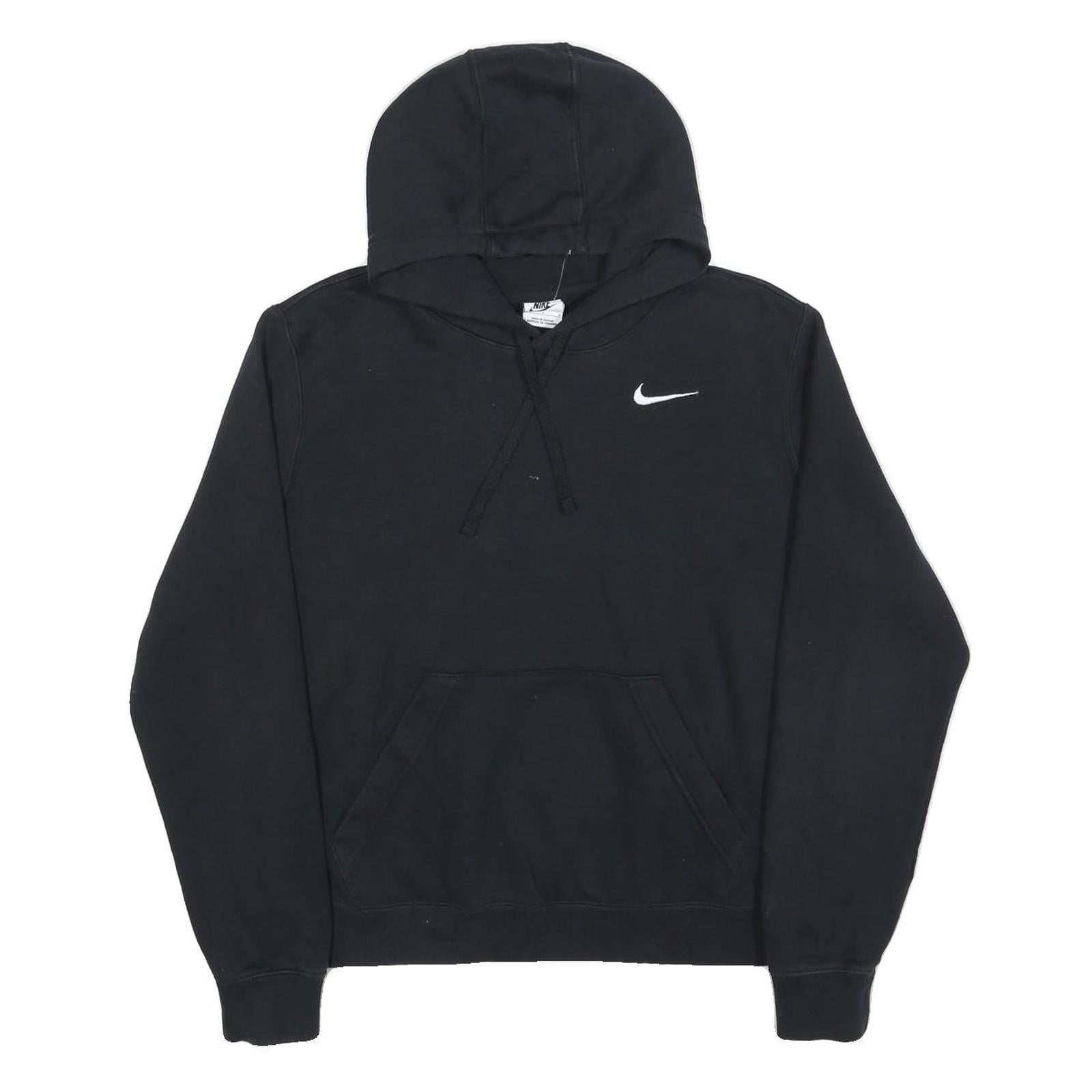 NIKE Womens Black Hoodie L Classic Cotton Blend Pullover Sweatshirt