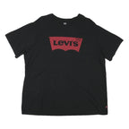 LEVI'S Mens Black & Red Graphic T-Shirt 2XL Short Sleeve Crew Neck Cotton Blend