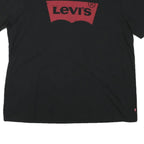 LEVI'S Mens Black & Red Graphic T-Shirt 2XL Short Sleeve Crew Neck Cotton Blend